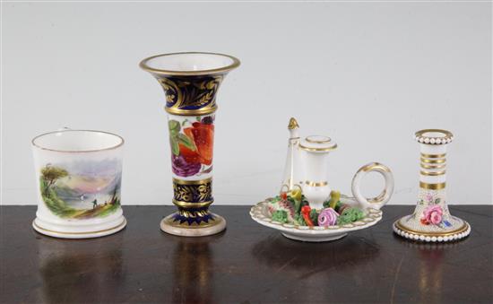 Four English porcelain miniatures, 4.5cm - 7.5cm